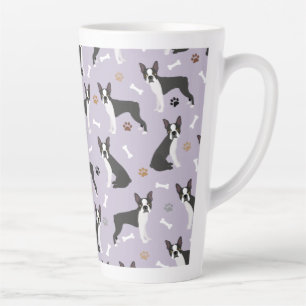 Boston Terrier Bones and Paws Latte Tasse