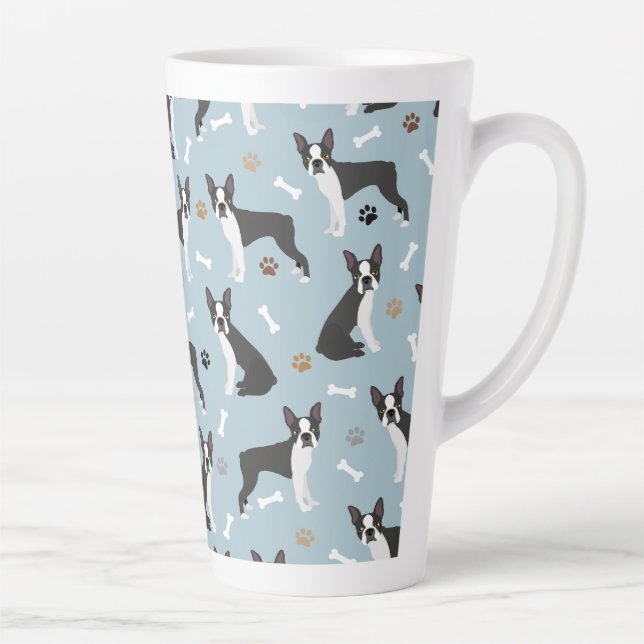 Boston Terrier Bones and Paws Milchtasse (Rechts)