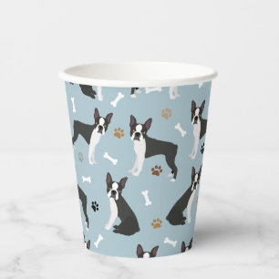 Boston Terrier Bones and Paws Pappbecher