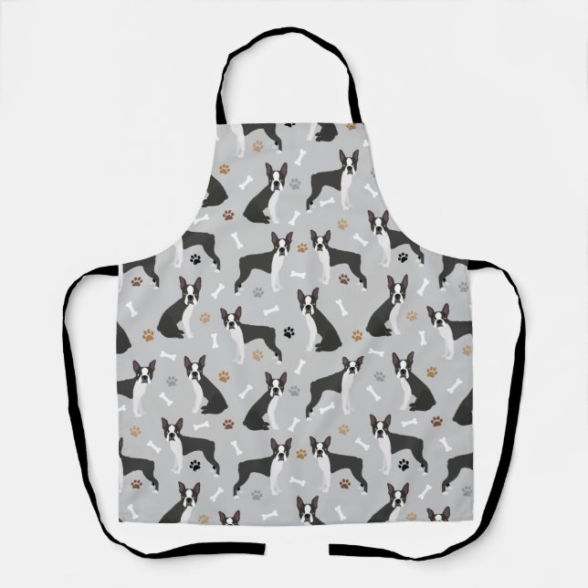 Boston Terrier Bones and Paws Schürze (Vorderseite)
