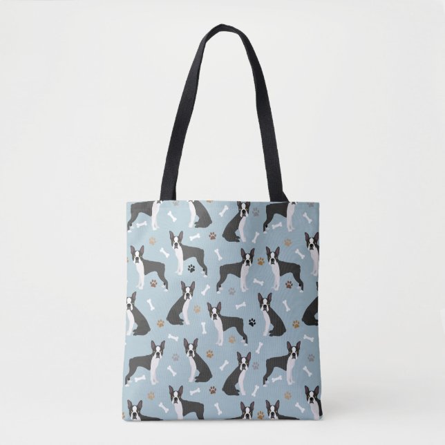 Boston Terrier Bones and Paws Tasche (Vorderseite)