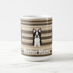 Boston Terrier, Boston Mama Neutral gestreift Kaffeetasse