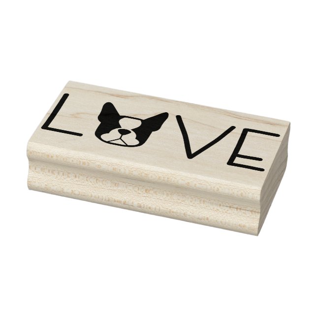 Boston Terrier Briefmarke - Boston L O V E Gummistempel (Stempel)