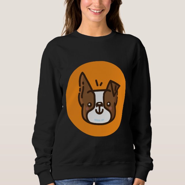 Boston Terrier Brown Sweatshirt (Vorderseite)