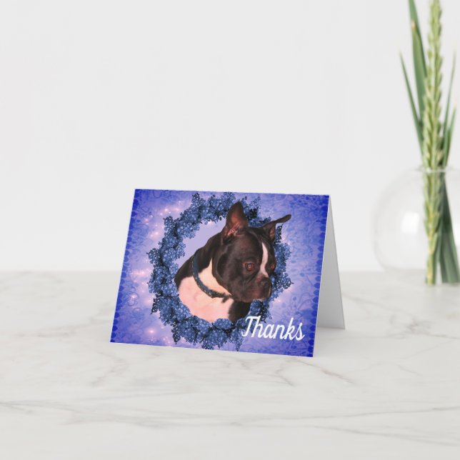Boston Terrier Carte de remerciements personnalisa (Devant)