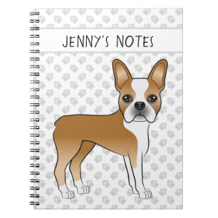 Boston Terrier Cartoon-Hund mit individuellem Text Notizblock