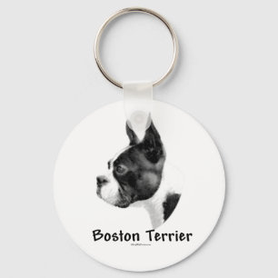 Boston Terrier Charcoal Schlüsselanhänger
