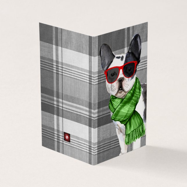 Boston Terrier Christmas Dog Kariert Holiday (Vorderseite)
