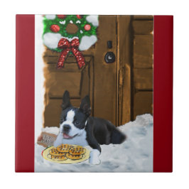 Boston Terrier Christmas Geschenke Fliese