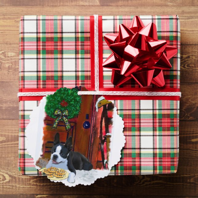 Boston Terrier Christmas Ornament Karte (Insitu (Geschenk))