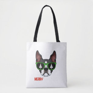 Boston Terrier Christmas Pajama Dog Sonnenbrille X Tasche