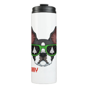 Boston Terrier Christmas Pajama Dog Sonnenbrille X Thermosbecher