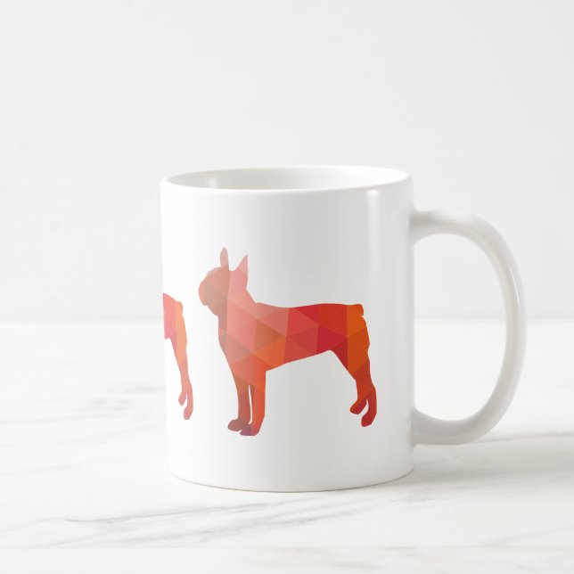 Boston Terrier Colorful Geometric Silhouette Kaffeetasse (Rechts)