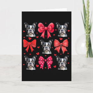 Boston Terrier Coquette Schleife Welpen-Hundemama Karte