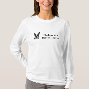 Boston-Terrier-Damen-langes Hülsen-T-Shirt T-Shirt