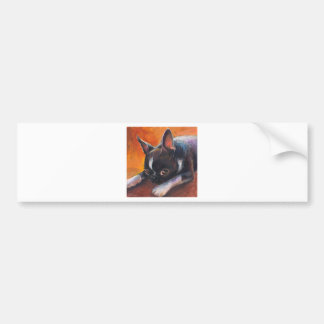 Boston Terrier, das Hund Svetlana Novikova malt Autoaufkleber