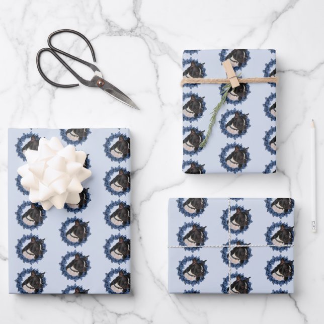 Boston Terrier Dog Animal   Geschenkpapier Set (Vorderseite)