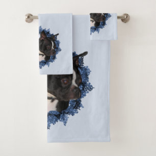 Boston Terrier Dog Badhandtuch Set