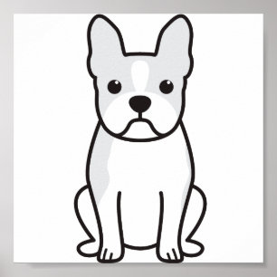 Boston Terrier Dog Cartoon Poster