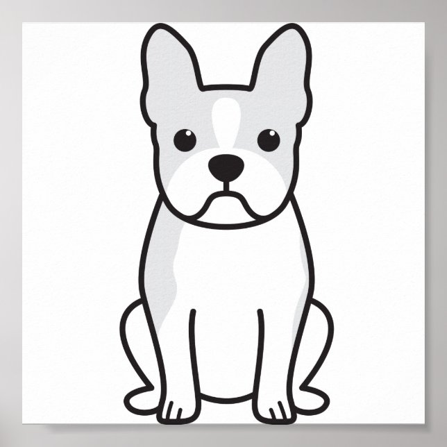 Boston Terrier Dog Cartoon Poster (Vorne)