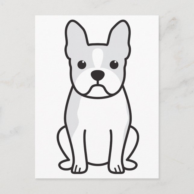 Boston Terrier Dog Cartoon Postkarte (Vorderseite)