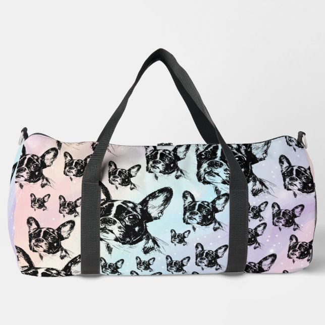 Boston Terrier Dog Design Duffle Bag (Vorderseite)