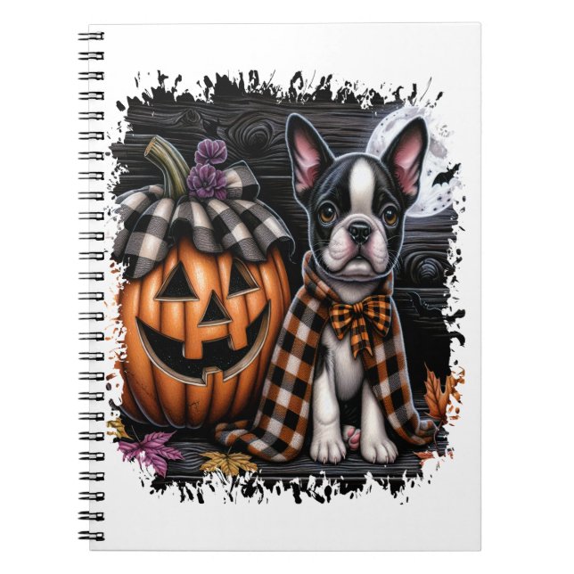 Boston Terrier Dog Halloween Notizblock (Vorderseite)