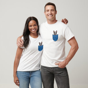 Boston Terrier Dog im Pocket-T - Shirt
