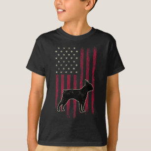 Boston Terrier Dog liebt amerikanische Flagge 4. J T-Shirt