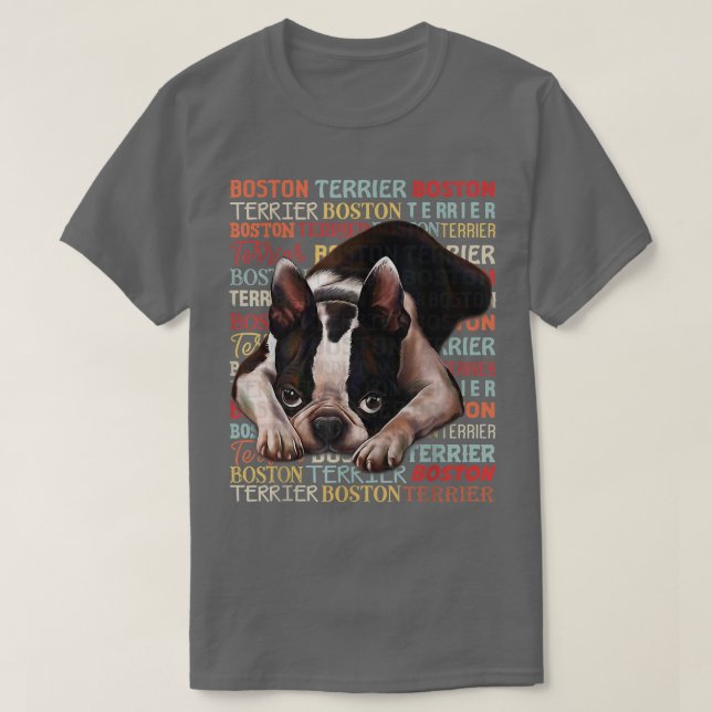 Boston Terrier Dog Lover Boston Terrier Bostie Gif T-Shirt (Design vorne)