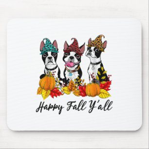 Boston Terrier Dog Lover Fall Ya'll Halloween-Kost Mousepad