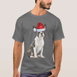 Boston Terrier Dog Lover Funny Christmas T-Shirt