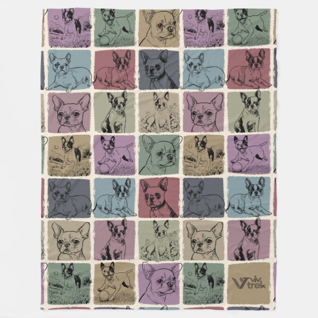 Boston Terrier Dog Lover Throw Blanket-Geschenk Fleecedecke (Vorderseite)