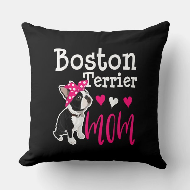 Boston Terrier Dog Mama Eigentümer Niedlich Funny Kissen (Vorderseite)