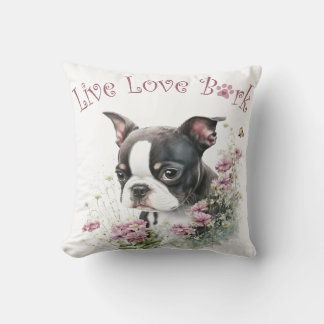 Boston Terrier Dog Mama Floral Kissen