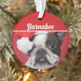 Boston Terrier Dog Name Foto Weihnachten Ornament