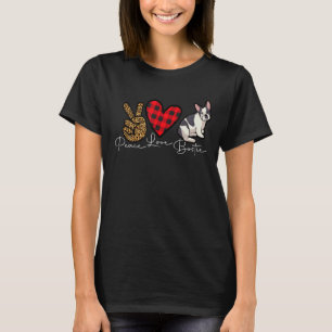 Boston Terrier Dog Niedlich Liebe Peace Puppy T-Shirt