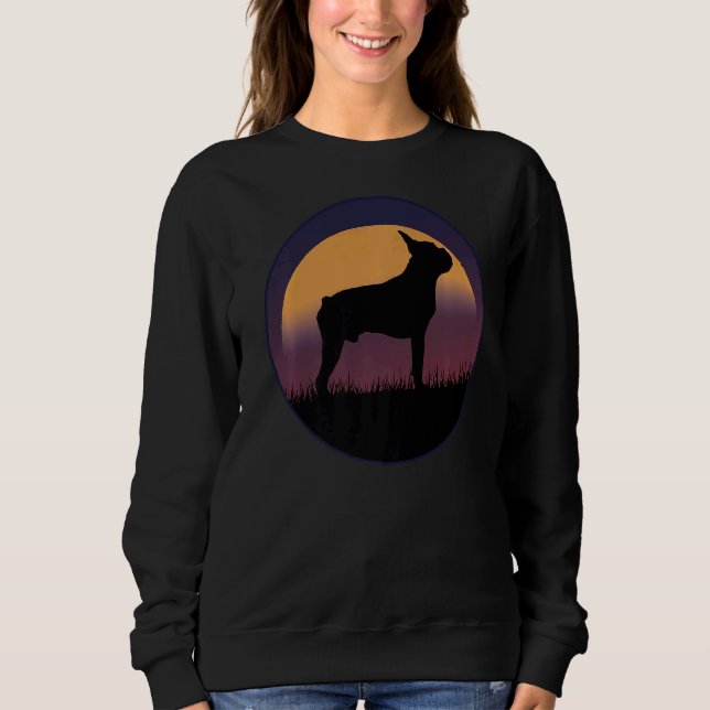 Boston Terrier Dog Retro Sweatshirt (Vorderseite)