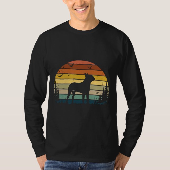 Boston Terrier Dog Retro Vintag T-Shirt (Vorderseite)