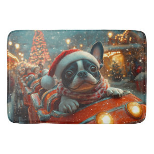 Boston Terrier Dog Roller Untersetzer Weihnachten Badematte