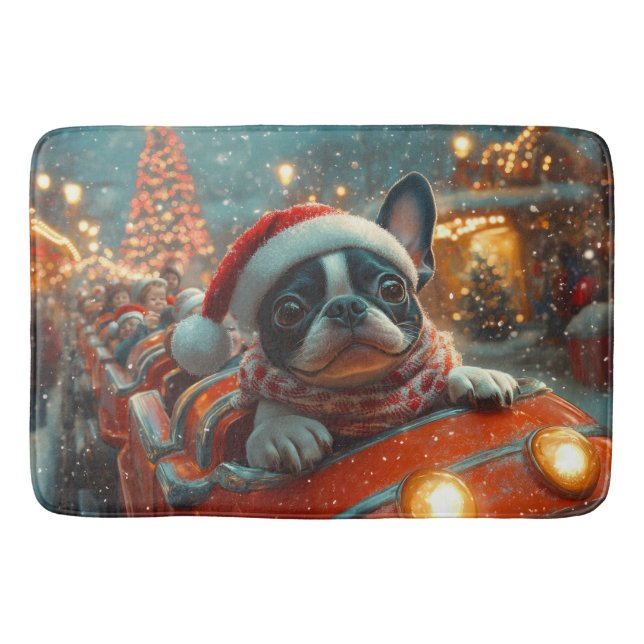 Boston Terrier Dog Roller Untersetzer Weihnachten Badematte (Vorderseite)
