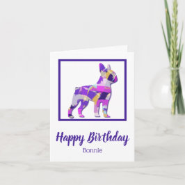 Boston Terrier Dog Silhouette Niedlich Lila PY&B Karte