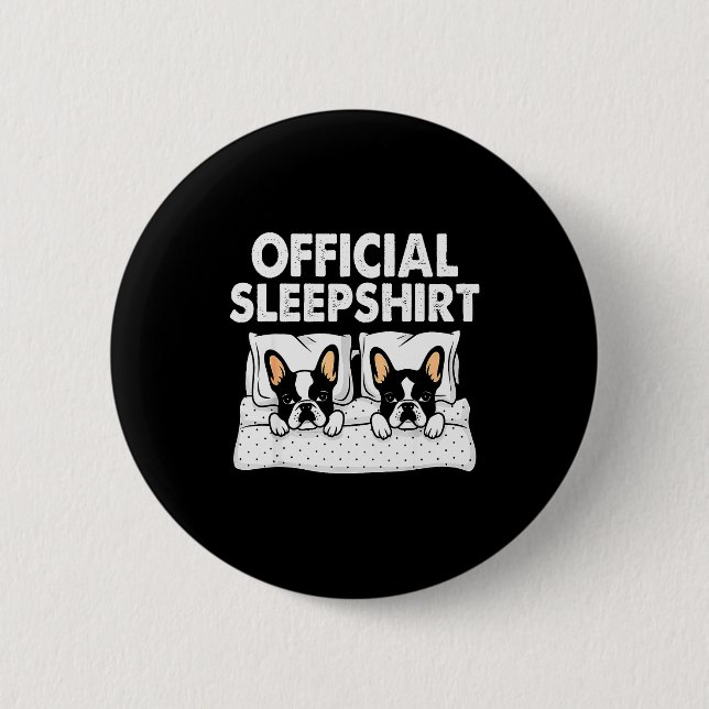 Boston Terrier Dog Sleep Pajamas Nightgown  Button (Vorderseite)