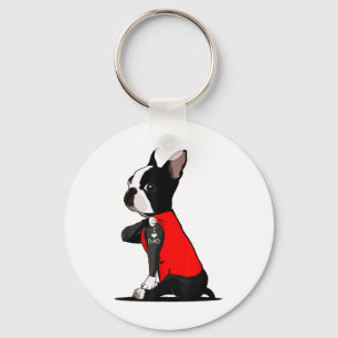 Boston Terrier Dog Tattoo I Liebe Vater Familie Fu Schlüsselanhänger