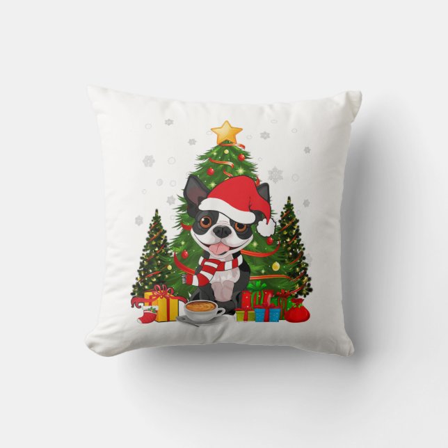 Boston Terrier Dog Weihnachten ist Geschenk Kaffee Kissen (Vorderseite)