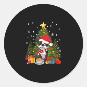 Boston Terrier Dog Weihnachten ist Geschenk Kaffee Runder Aufkleber