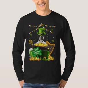 Boston Terrier Dogs Funny Irish Kleeblatt St Patri T-Shirt