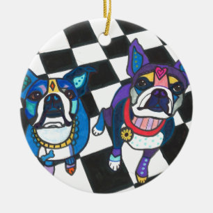 Boston-Terrier durch Heide Galler Keramik Ornament