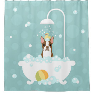 Boston Terrier Duschvorhang