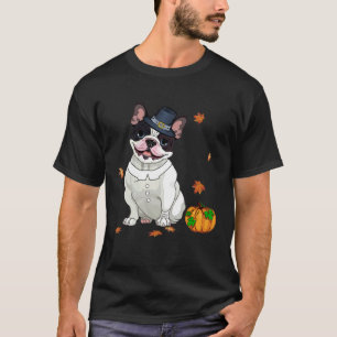 Boston Terrier Erntedank Costume Pilgrim Türkei T-Shirt